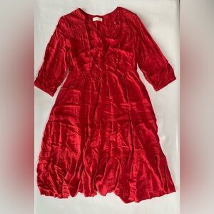 NEW 2X Plus Size Nurture Westbound Long Sleeve VNeck Lined Midi Dress Robin $89